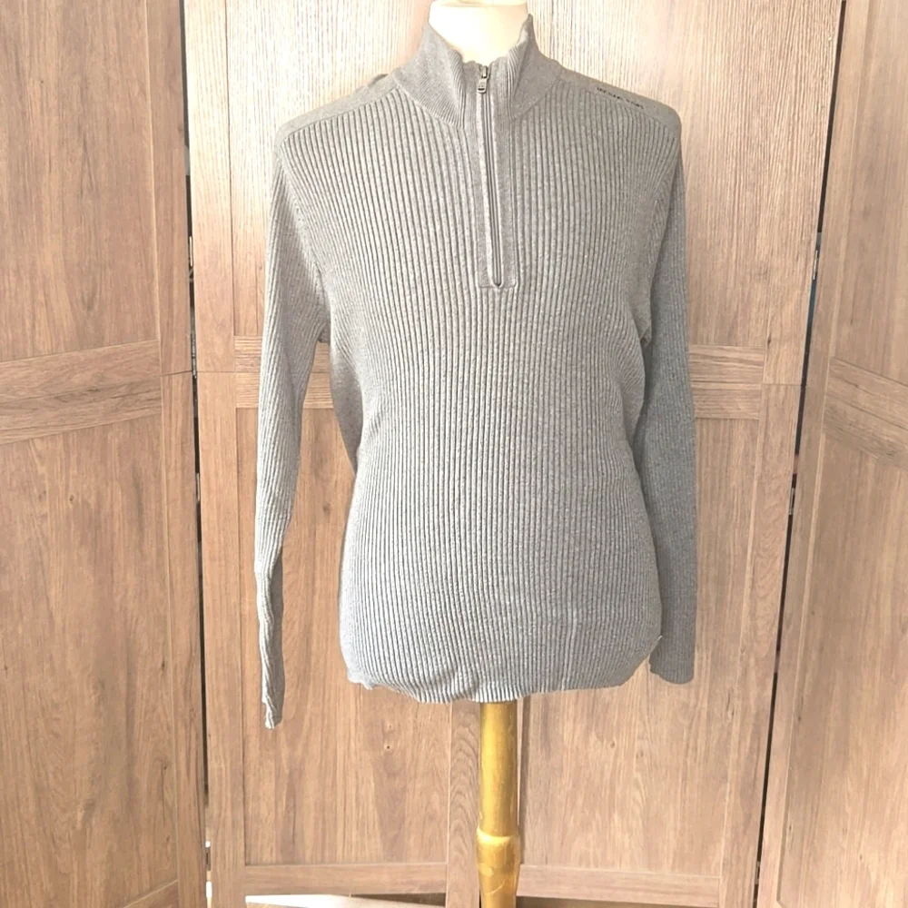 Michael Kors Men's Gray Half-Zip Sweater Pullover